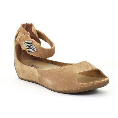 Nu Pieds Et Sandales Fugitive Jino Velours Beige, vue principale de la chaussure femme