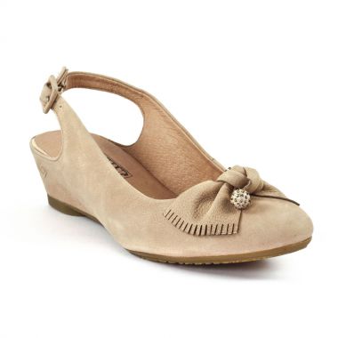 Nu Pieds Et Sandales Mamzelle Cloix Velours Beige, vue principale de la chaussure femme