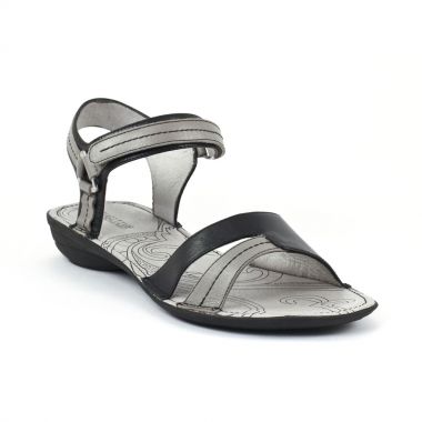 Nu Pieds Et Sandales Fugitive Accra Gris Noir, vue principale de la chaussure femme
