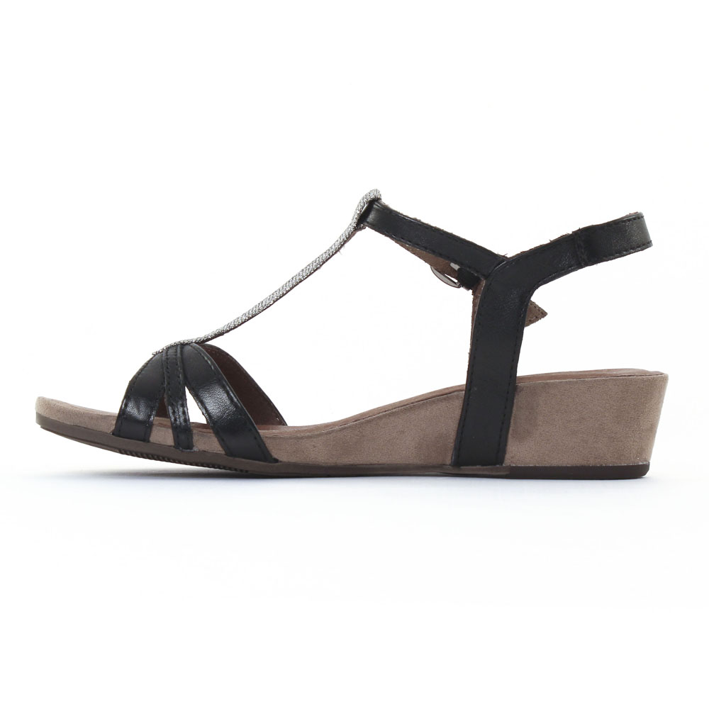 28202 BlackSandale Compensées Tamaris Printemps Chez Été Noir kTOPXZiu