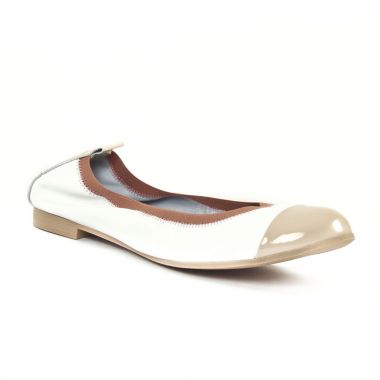 Ballerines Scarlatine 7296 Beige Blanc, vue principale de la chaussure femme