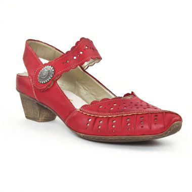 Escarpins Rieker 49777 Rouge, vue principale de la chaussure femme