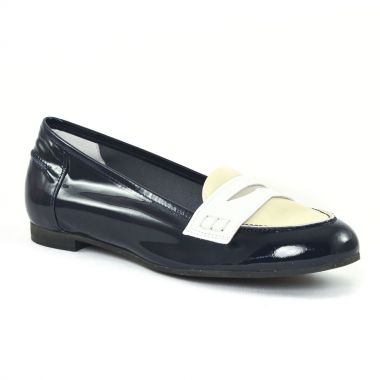 Mocassins Scarlatine 7779 Marine Blanc, vue principale de la chaussure femme