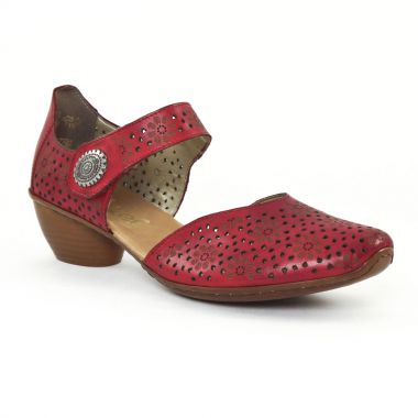 Nu Pieds Et Sandales Rieker 43711 Rouge, vue principale de la chaussure femme