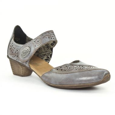 Nu Pieds Et Sandales Rieker 49757 Grey, vue principale de la chaussure femme