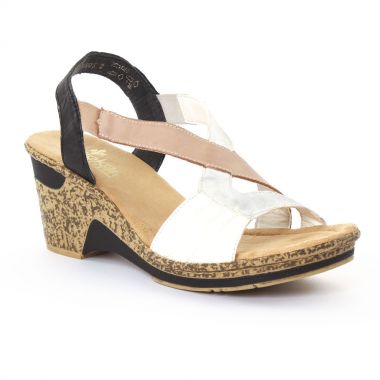 Nu Pieds Et Sandales Rieker 60660 Weiss, vue principale de la chaussure femme