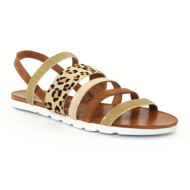 Nu Pieds Et Sandales Femme Plus Elodie Camel, vue principale de la chaussure femme
