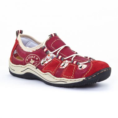 Tennis Et Baskets Mode Rieker L0556 rouge, vue principale de la chaussure femme