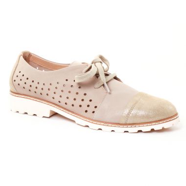 Chaussures À Lacets Fugitive Woel Metal Beige, vue principale de la chaussure femme