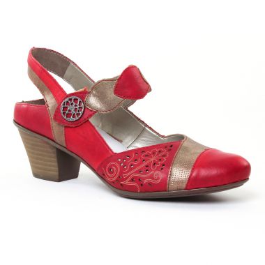 Escarpins Rieker 45175 Rosso Or, vue principale de la chaussure femme