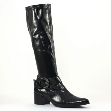 Bottes Fugitive Haker Vernis Noir, vue principale de la chaussure femme