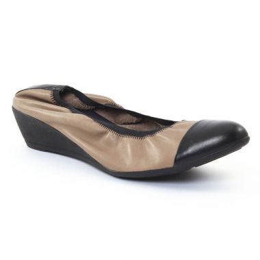 Ballerines Scarlatine 7758 Noir Taupe, vue principale de la chaussure femme