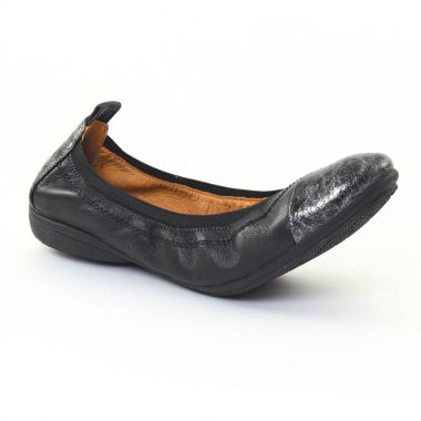 Ballerines Fugitive Nozy Python noir noir, vue principale de la chaussure femme