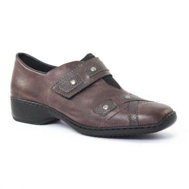 Mocassins Rieker L3863 Graphite, vue principale de la chaussure femme