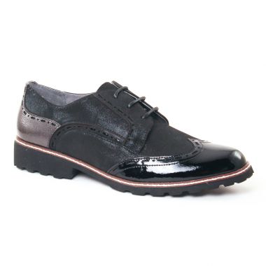 Chaussures À Lacets Fugitive Weyer Metal Noir Vernis, vue principale de la chaussure femme