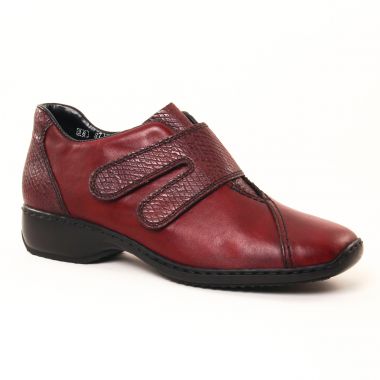 Mocassins Rieker L3856 Bordeaux, vue principale de la chaussure femme