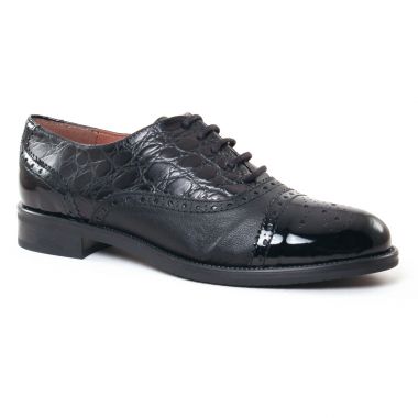 Chaussures À Lacets Maria Jaen 5580 N Croco Noir, vue principale de la chaussure femme