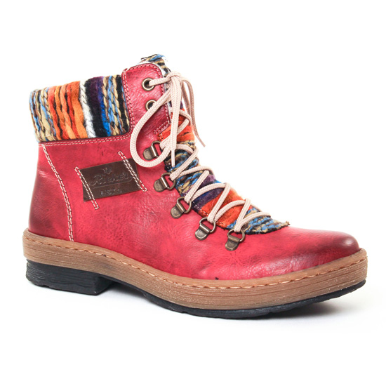 Bottines Et Boots Rieker Z6743 Rouge, vue principale de la chaussure femme