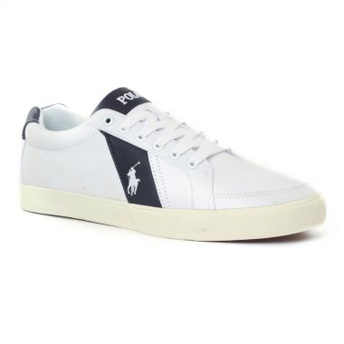 Tennis Polo Ralph Lauren y0470 White Black, vue principale de la chaussure homme