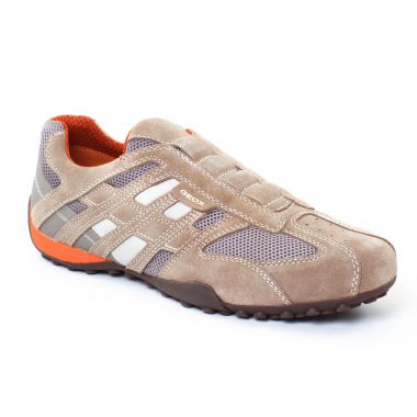 Tennis Geox U4207L Beige Orange, vue principale de la chaussure homme