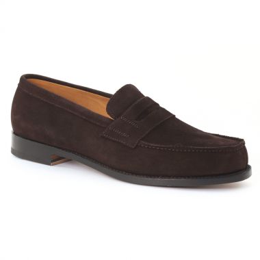 Mocassins Et Bateaux Boston G4592 suede marron foncé, vue principale de la chaussure homme
