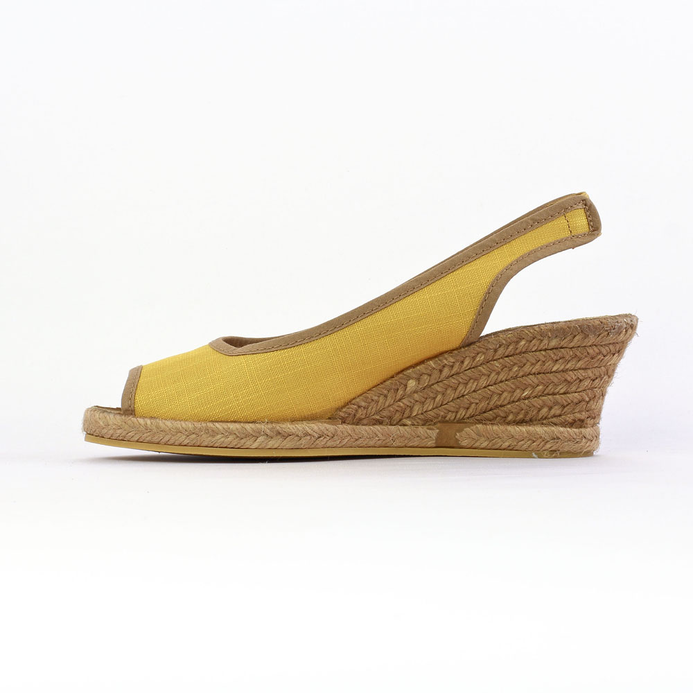chaussure compensée jaune