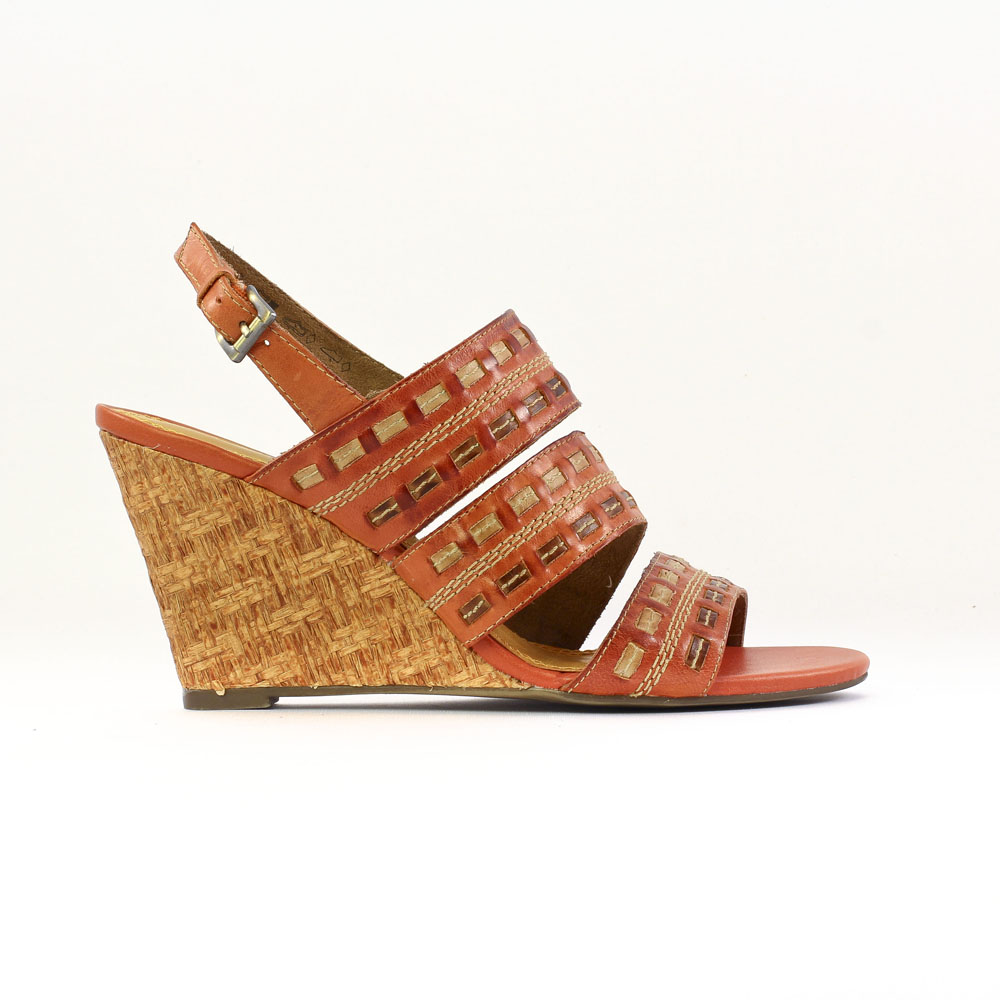 chaussure compensée orange