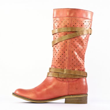 bottes rouge mode femme printemps été - Photo Produit 3