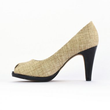 escarpins bout ouvert beige mode femme printemps été - Photo Produit 3
