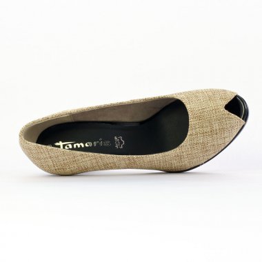 escarpins bout ouvert beige mode femme printemps été - Photo Produit 4