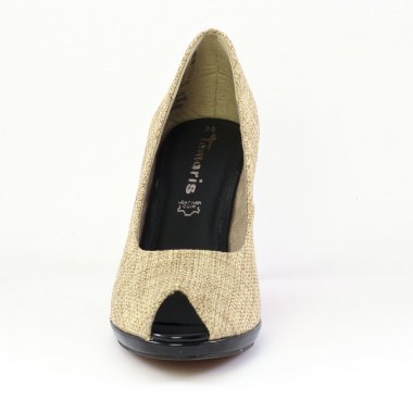 escarpins bout ouvert beige mode femme printemps été - Photo Produit 6