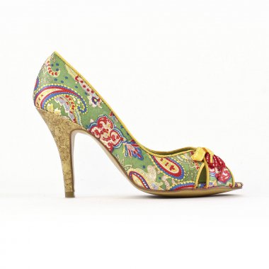 escarpins bout ouvert vert multicolore mode femme printemps été - Photo Produit 2