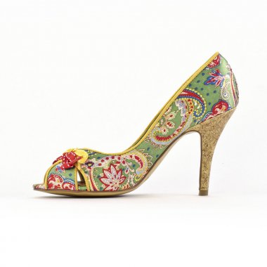 escarpins bout ouvert vert multicolore mode femme printemps été - Photo Produit 3
