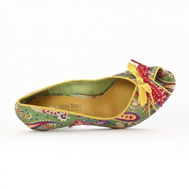 escarpins bout ouvert vert multicolore mode femme printemps été - Photo Produit 4