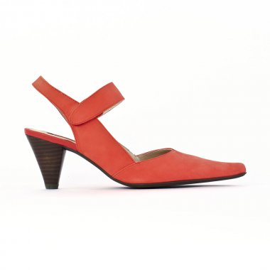 escarpins brides rouge orangé mode femme printemps été - Photo Produit 2