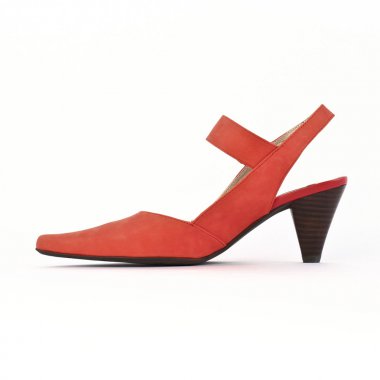 escarpins brides rouge orangé mode femme printemps été - Photo Produit 3