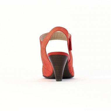 escarpins brides rouge orangé mode femme printemps été - Photo Produit 7