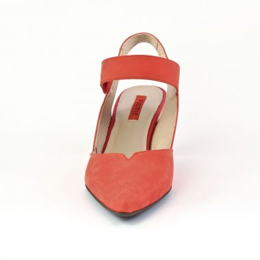 escarpins brides rouge orangé mode femme printemps été - Photo Produit 6