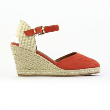 nu-pieds compensés orange mode femme printemps été - Photo Produit 2
