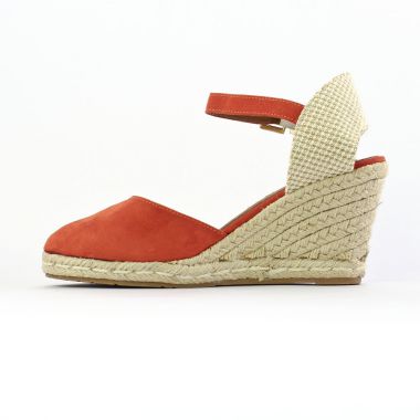nu-pieds compensés orange mode femme printemps été - Photo Produit 3
