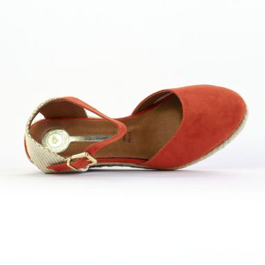nu-pieds compensés orange mode femme printemps été - Photo Produit 4