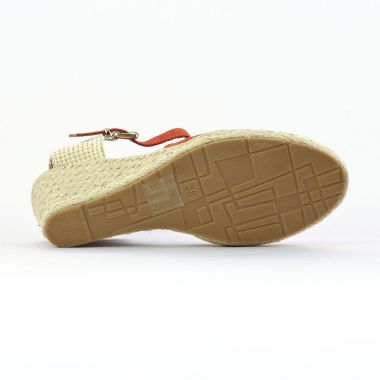 nu-pieds compensés orange mode femme printemps été - Photo Produit 5