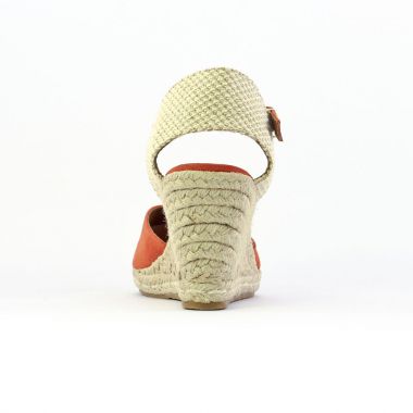 nu-pieds compensés orange mode femme printemps été - Photo Produit 7