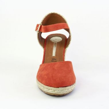 nu-pieds compensés orange mode femme printemps été - Photo Produit 6