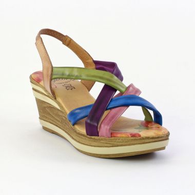 Nu-Pieds Compensés Francesca 1022 Rose, vue principale de la chaussure femme