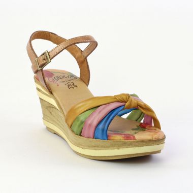 Nu-Pieds Compensés Francesca 598 Rose, vue principale de la chaussure femme