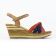 nu-pieds compensés bleu multicolore mode femme printemps été vue 2