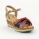 nu-pieds compensés bleu multicolore mode femme printemps été vue 1
