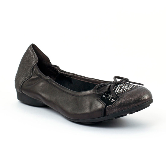 Ballerines Mamzelle Neva Noir Etain, vue principale de la chaussure femme
