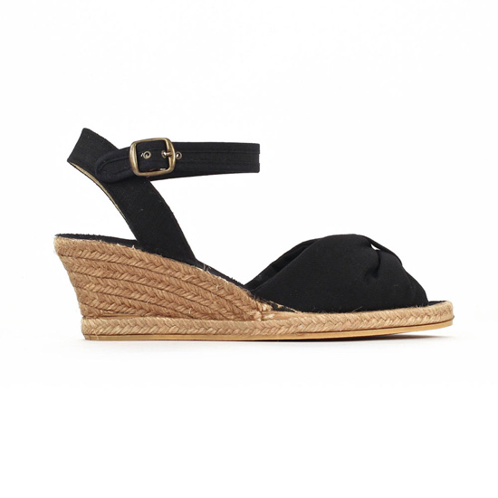 espadrilles compensées cordes noir mode femme printemps été - Photo Produit 2